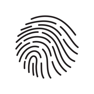 Güvenlik erişim konsepti. Parmak izi çizgi vektör simgesi