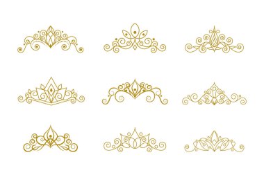 Klasik Altın Taç Simgesi İllüstrasyon tasarım şablonu