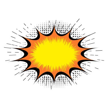 Patlama sanatı çizgi filmi karikatürü izole edildi. Vektör illüstrasyonu