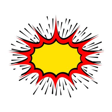 Patlama sanatı çizgi filmi karikatürü izole edildi. Vektör illüstrasyonu