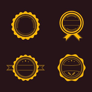 Boş vektör klasik stil rozetleri