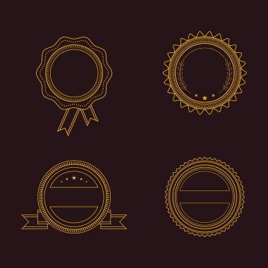Boş vektör klasik stil rozetleri