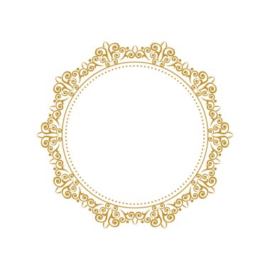 Beyaz arka planda zarif, lüks, klasik altın çiçekli bir çerçeve.