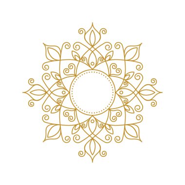 Beyaz arka planda zarif, lüks, klasik altın çiçekli bir çerçeve.