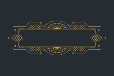 Sanat deco çerçeveleri, altın zarif antika kenarlar, dekoratif oyun düğmeleri veya koyu arkaplanda izole edilmiş etiketler