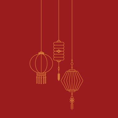 Çin Yeni Yıl feneri tasarım elementi
