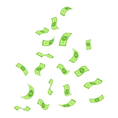 Dolar Para Vektörü İllüstrasyonu. Dolar Bill parayı not eder. Amerikan Doları
