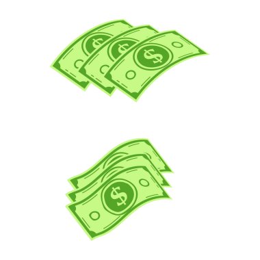 Dolar Para Vektörü İllüstrasyonu. Dolar Bill parayı not eder. Amerikan Doları