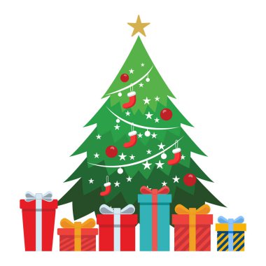 Klasik Noel illüstrasyon tasarım şablonu