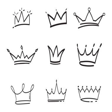 Crown vektör illüstrasyon el çizimi