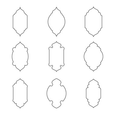 Pencere veya kapı kemeri için Arapça şekilli siluetler