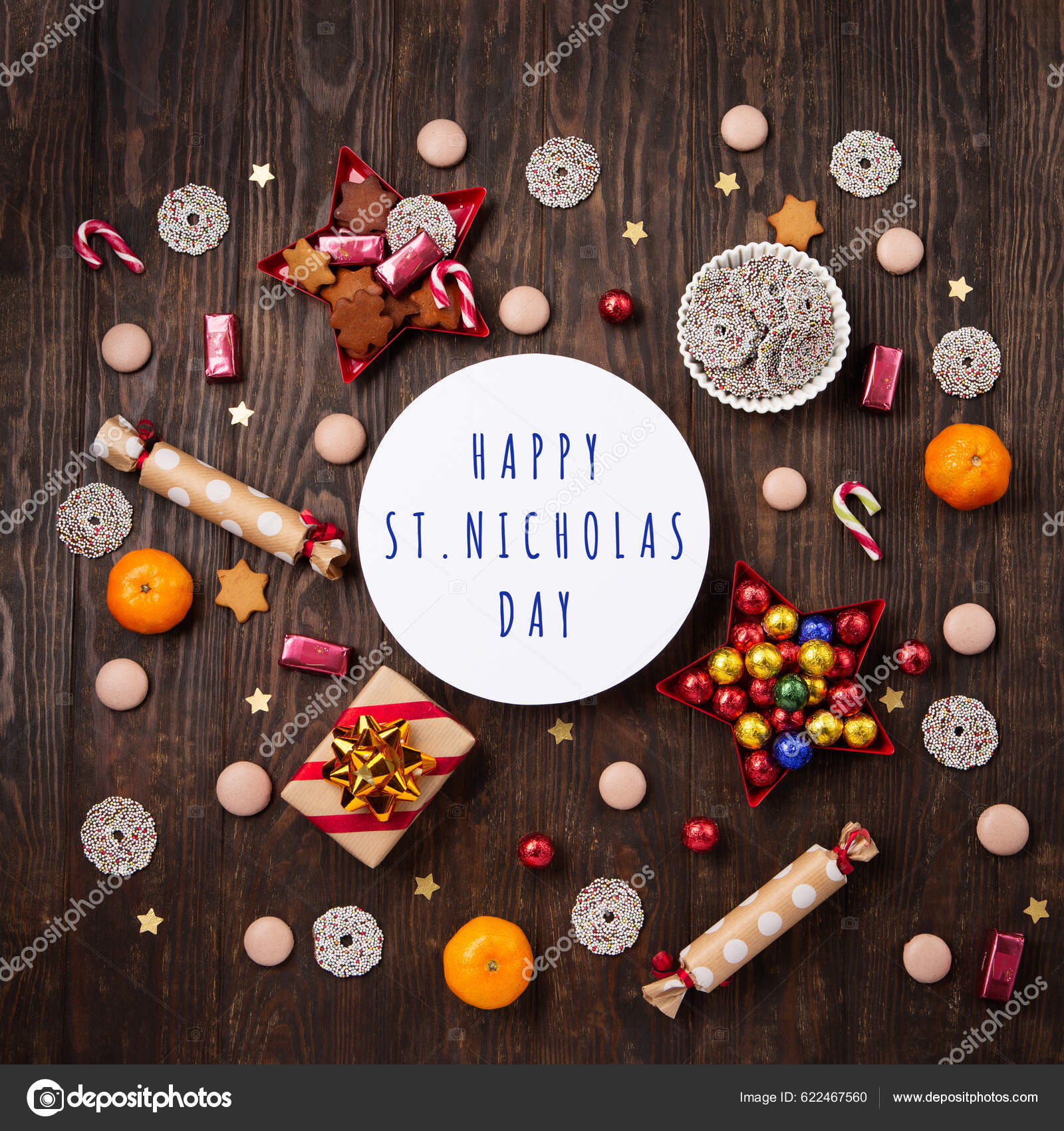 Día San Nicolás Diciembre Tarjeta Navidad Con Zapatos Para Niños