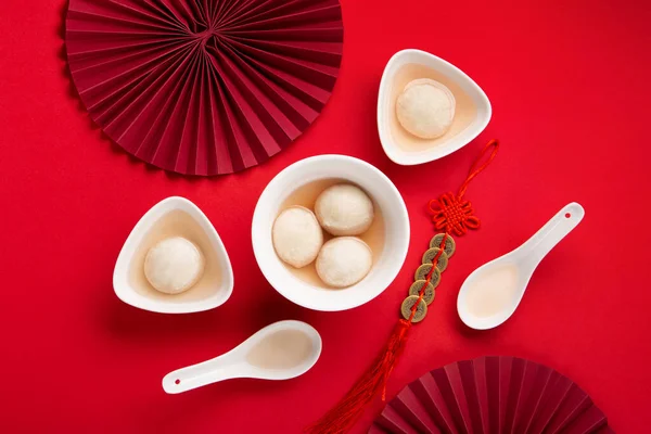 Zoete Rijst Dumplings Ballen Tang Yuan Voor Het Chinese Festival — Stockfoto