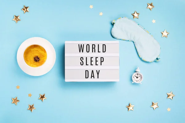 Всесвітній День Сну Спостерігався Березні Якість Сну Добраніч Безсоння Концепція — стокове фото