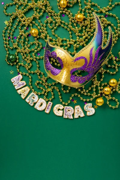 Mardi Gras King Cake Cookies Masquerade Festival Carnival Mask Gold — Foto Stock