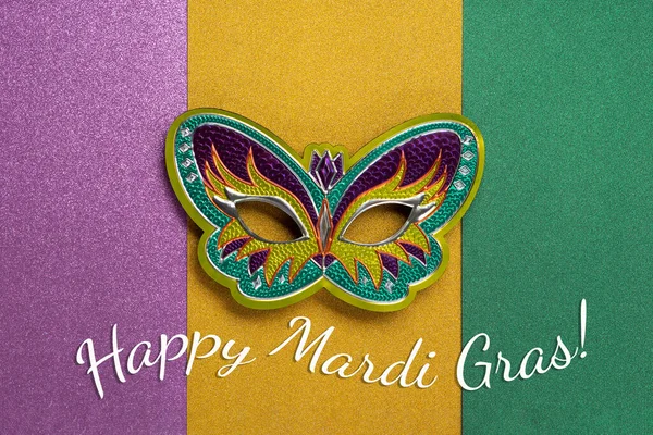 Mardi Gras Masquerade Festival Carnival Mask Green Golden Purple Background — Foto de Stock