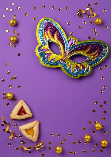 Purim Celebration Jewish Carnival Holiday Concept Tasty Hamantaschen Cookies Triangular — Φωτογραφία Αρχείου