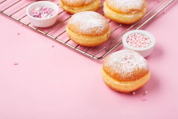 Happy National Donut Day Valentines Day Concept Donuts Doughnuts Icing — Foto de Stock