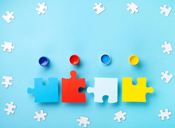 World Autism Awareness Day Month Concept Creative Design April White — Foto Stock