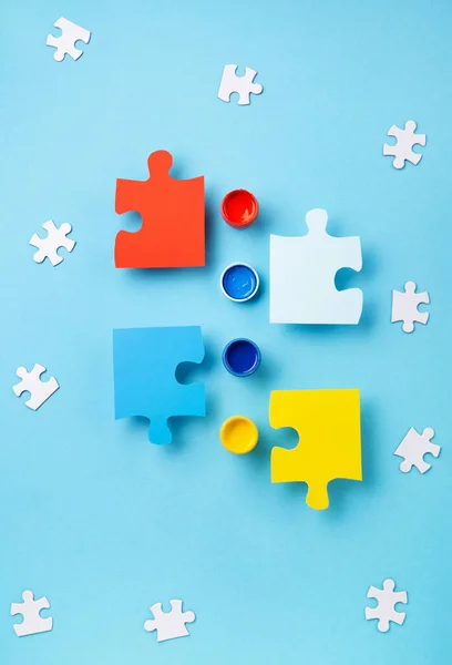 World Autism Awareness Day Month Concept Creative Design April White — Stockfoto