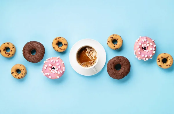 Bonne Journée Nationale Des Beignets Concept Donuts Beignets Chocolat Guimauve — Photo