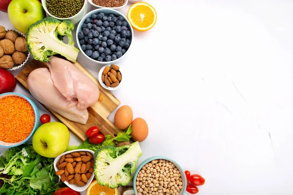 Concepto Estilo Vida Saludable Alimentación Equilibrada Nutrición Alimentación Limpia Ingredientes — Foto de Stock