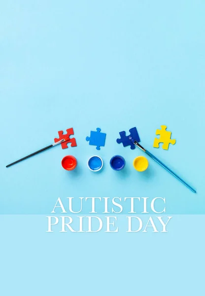 Autistic Pride Day World Autism Awareness Day Concept Puzzles Symbol — Stock Photo, Image