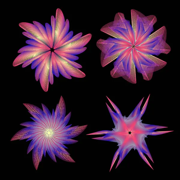 Fleur Dégradé Géométrique Élément Décoration Fleur Couleur Numérique Sur Fond — Image vectorielle