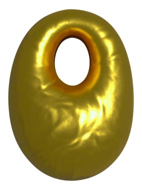 Parlak altın renkli balon. Metalik harf.