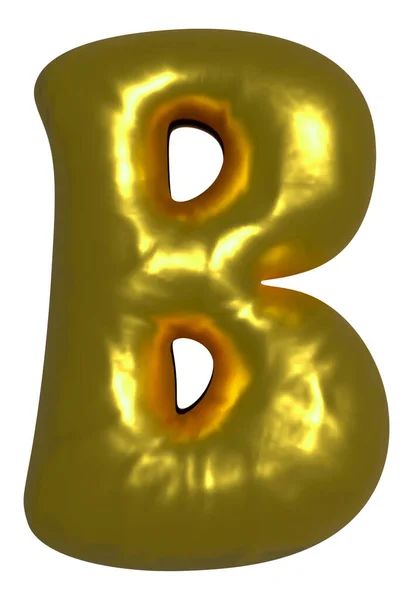 Goldglänzender Ballon Metallischer Buchstabe Großbuchstabe Cliparts — Stockfoto