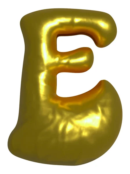 Parlak Altın Balon Metalik Harf Büyük Harf Clipart — Stok fotoğraf