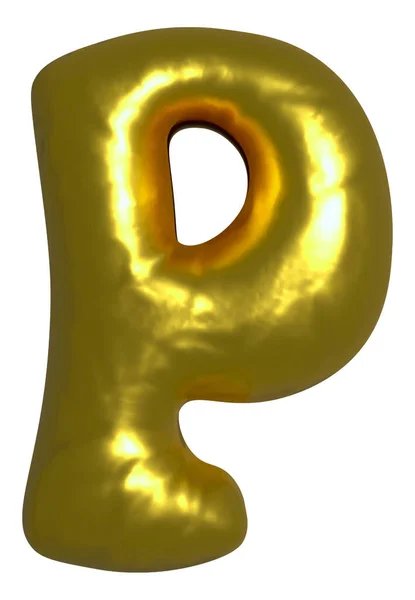 Balão Ouro Brilhante Letra Metálica Capital Clipart — Fotografia de Stock