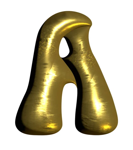 Glanzende Gouden Ballon Metalen Letter Een Hoofdstad Clipart — Stockfoto