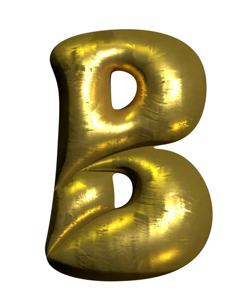 Glanzende Gouden Ballon Metalen Letter Hoofdletter Clipart — Stockfoto