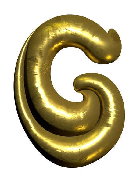 Parlak Altın Balon Metalik Harf Büyük Harf Clipart — Stok fotoğraf