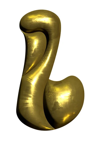 Błyszczący Złoty Balon Metalowa Litera Stolica Clipart — Zdjęcie stockowe