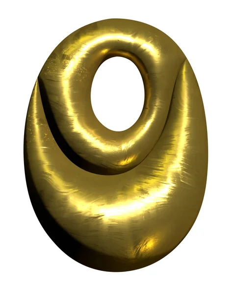 光沢のあるゴールドバルーン金属文字O資本金 3Dクリップ — ストック写真