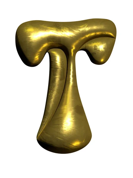 Parlak Altın Balon Metalik Harf Sermaye Clipart — Stok fotoğraf
