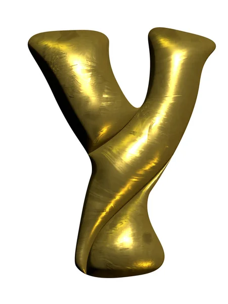 Glanzende Gouden Ballon Metallic Letter Kapitaal Clipart — Stockfoto