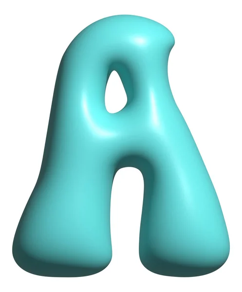 Blue Balloon Letter Capital Alphabet Display Font — Stock Photo, Image