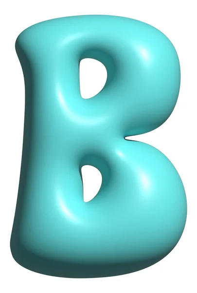 ブルーバルーンレターB資本 3Dアルファベット表示フォント — ストック写真