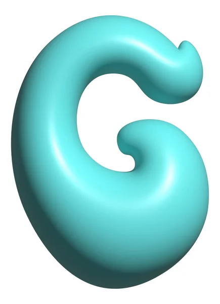 蓝色气球字母G大写字母 3D字母显示字体 — 图库照片