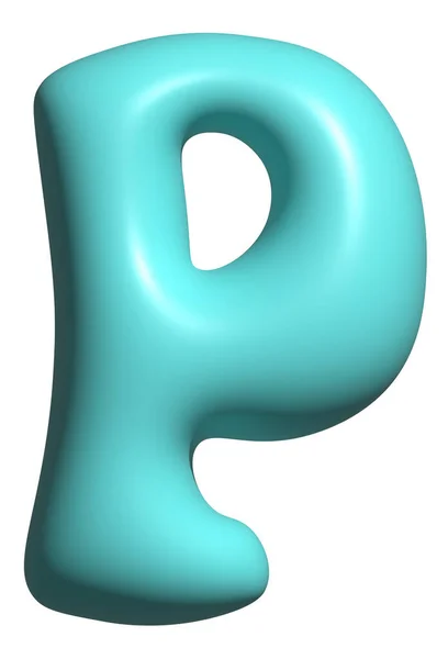 Blauwe Ballon Letter Hoofdletter Alfabet Display Lettertype — Stockfoto