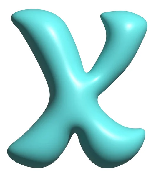 蓝色气球字母X大写字母 3D字母显示字体 — 图库照片