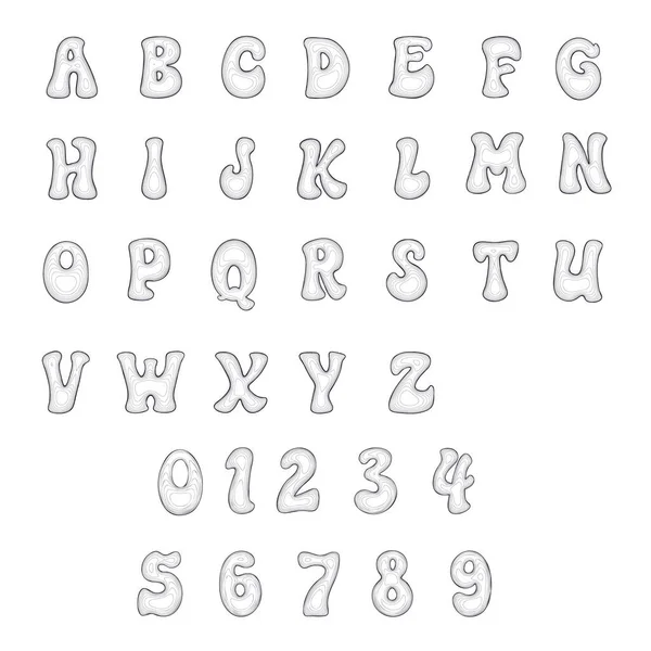 Wireframe Alphabet Großbuchstabe Mit Zahl Isoliert Auf Weiß — Stockvektor