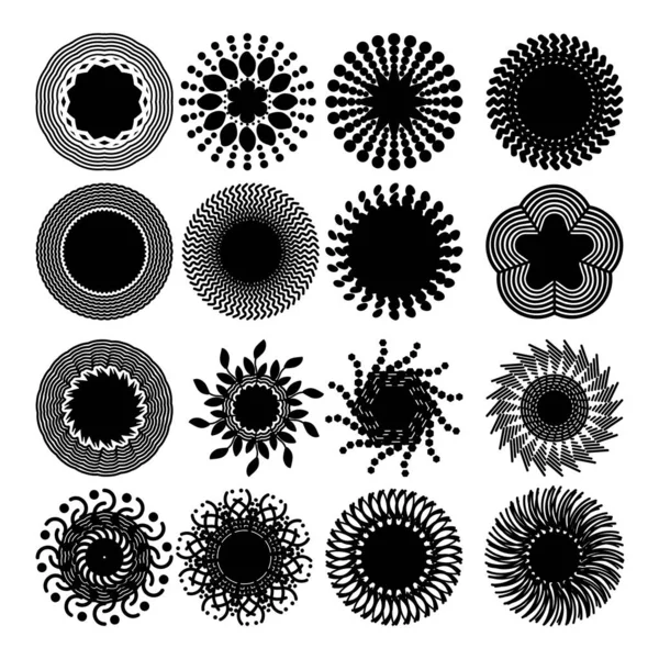 白いベクトル図上に分離された抽象風のスピナー集合 — ストックベクタ