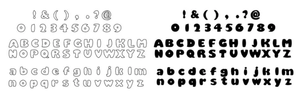 Алфавитная Буква Отображает Стиль Шрифта Линию Цельный Векторный Клипарт — стоковый вектор