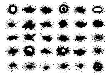 Siyah mürekkep sıçraması, renk sıçraması.