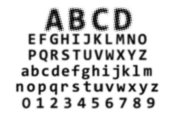 Vintage Halftone Display Font Alphabet Sammlung Vektor — Stockvektor