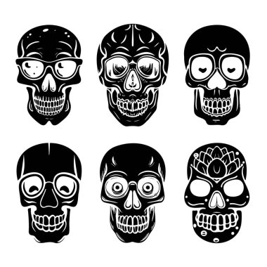 Siluet insan kafatası çizimi.